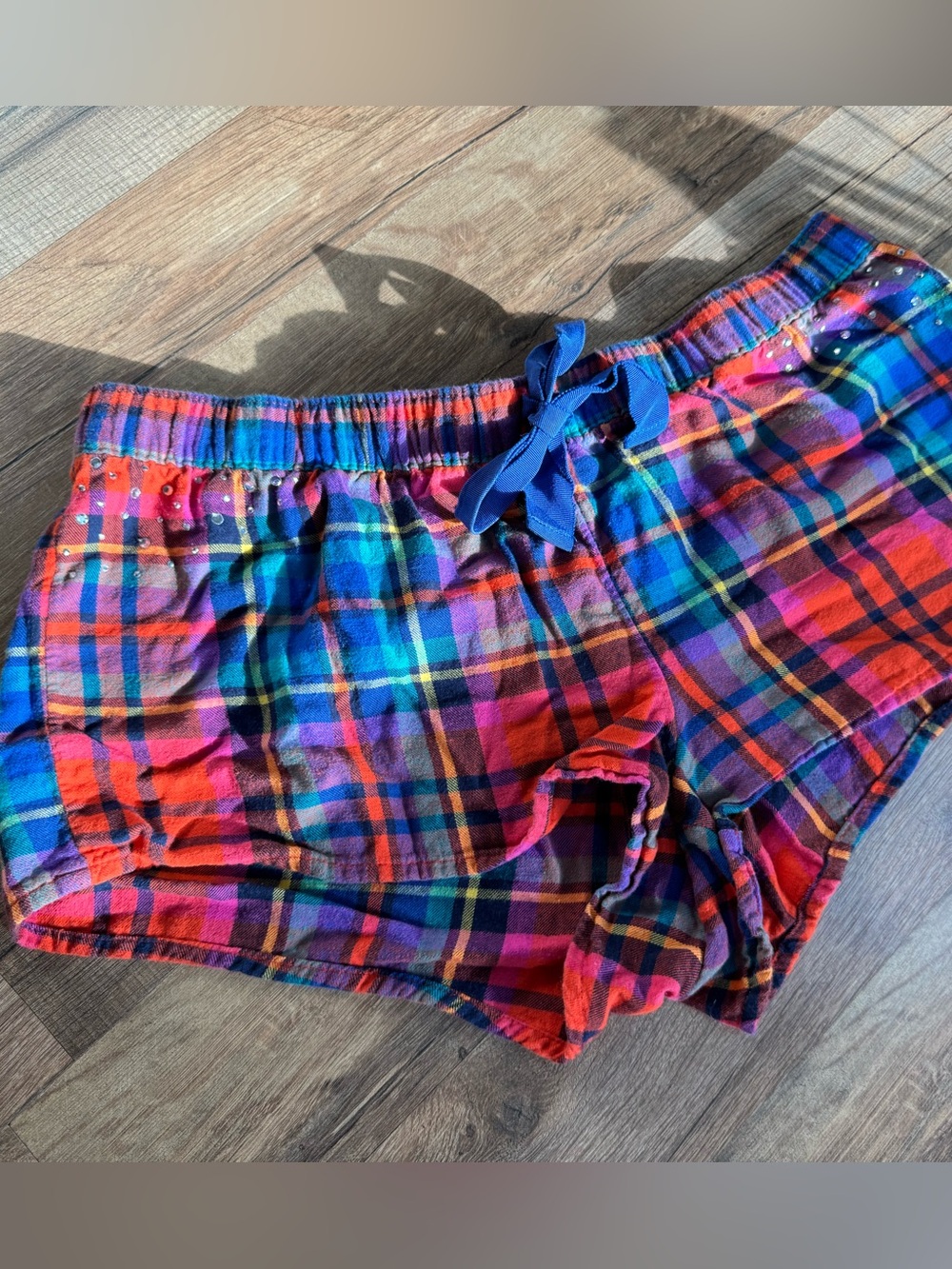 Vintage Aerie Y2K Baddie Rhinestone Lounge Shorty Shorts Size Medium